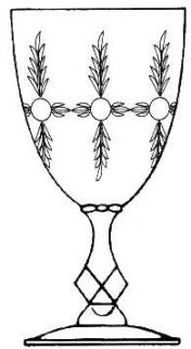 Tiffin Franciscan 17524 4 Water Goblet   Stem#17524, Leaves, Dots