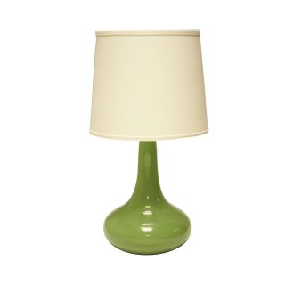 HAEGER Ceramic Genie Solid Color Table Lamp, Green