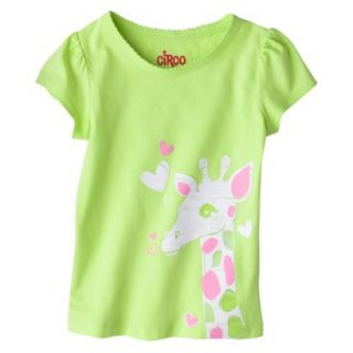 Circo Infant Toddler Girls Short Sleeve Giraffe Tee   Lime Green 12 M
