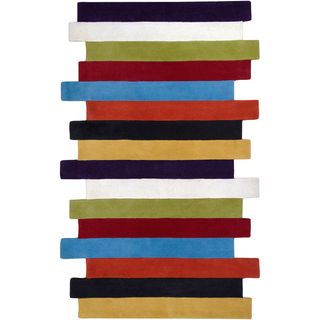 Hand tufted Bolton Multicolor Stripe Wool Rug (2 X 3)