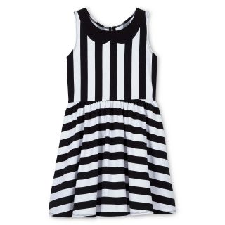 Total Girl Striped Dress   Girls 6 16 and Plus, Black/White, Girls