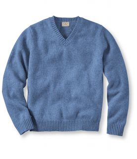 Mens Shetland Wool Sweater, V Neck
