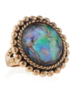 Abalone Rock Crystal Ring