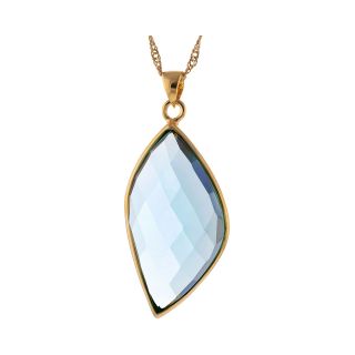 ATHRA 14K Gold Plated Aqua Resin Marquise Pendant, Womens
