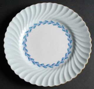 Minton Cheviot Blue Luncheon Plate, Fine China Dinnerware   Blue Inner Laurel,Sc