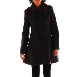 COLLEZIONE Wool Blend Fit and Flare Coat   Talls, Graphite, Womens