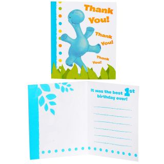 Little Dino 1st Birthday Thank You Notes