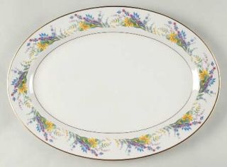 Arcadian   Prestige Spring Glory 15 Oval Serving Platter, Fine China Dinnerware