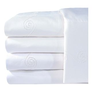 American Heritage 1200tc Set of 2 Egyptian Cotton Embroidered Swirl Pillowcases,