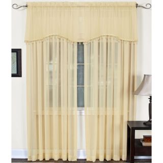 Mystic Rod Pocket Sheer Arch Valance, Gold