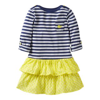 Carters  Sleeve Boatneck Dress   Girls 2t 4t, Navy Stripe, Navy Stripe, Girls