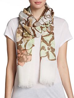 Forget Me Not Floral Scarf   Champagne
