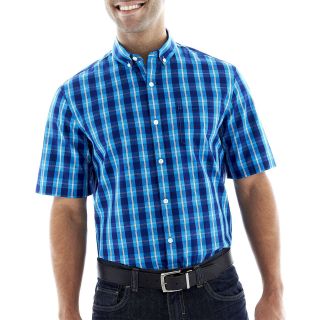 CLAIBORNE Button Front Shirt, Blue, Mens