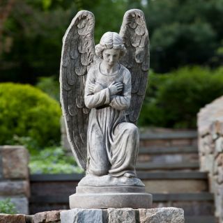 Alfresco Home Kneeling Angel Garden Statue Multicolor   61 7214