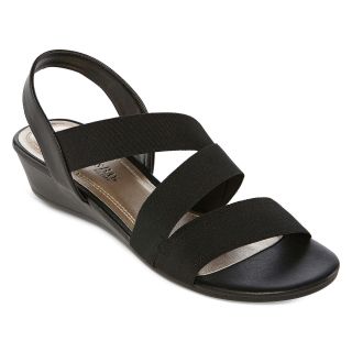 St. Johns Bay St. John s Bay Roni Wedge Sandals, Black, Womens