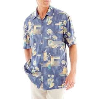 Island Shores Short Sleeve Printed Shirt, Blue, Mens