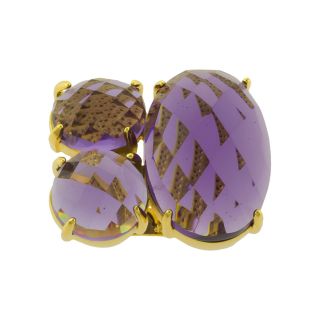 ATHRA Purple Resin 3 Stone Ring, Womens