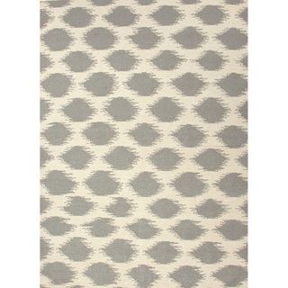 Handmade Flat Weave Tribal Pattern Grey/ White Rug (9 X 12)
