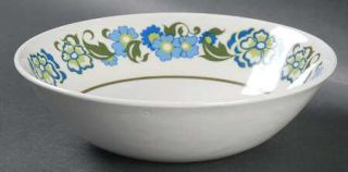  Greenwood Coupe Cereal Bowl, Fine China Dinnerware   Blue/Green Floral Ban