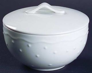 Crate & Barrel China Water Music Sugar Bowl & Lid, Fine China Dinnerware   All W