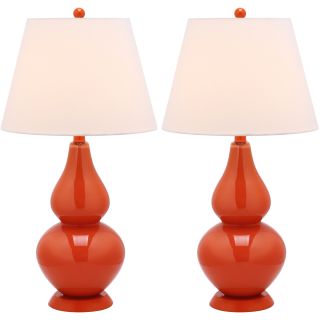Cybil Double Gourd 1 light Orange Table Lamps (set Of 2)