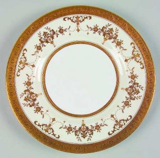 Minton Riverton Luncheon Plate, Fine China Dinnerware   Gold Encrusted, Floral R
