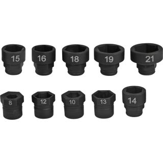 Klutch Thru Hole Sockets   10 Pc. Metric Set