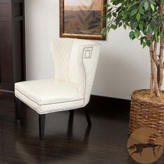 Tessa Ivory Quilted Bonded Leather Chair