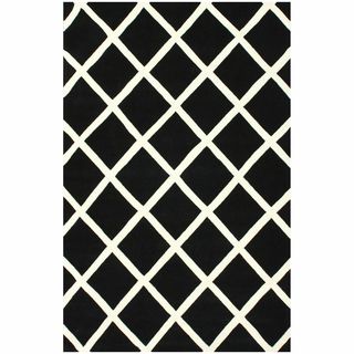Nuloom Handmade Moroccan Trellis Black Wool Rug (83 X 11)