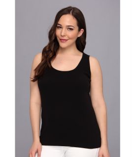 TWO by Vince Camuto Plus Size Ribbed Tank Womens Sleeveless (Black)