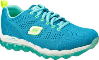 Womens Skechers Skech Air Inspire   Blue/Lime Lace Up Shoes