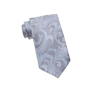 Stafford Primrose Paisley Tie, Silver, Mens