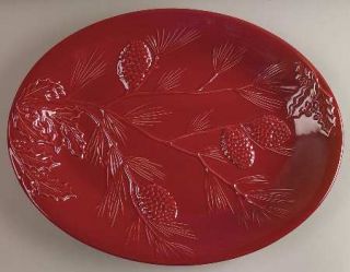 Lenox China Rustic Berry 16 Oval Serving Platter, Fine China Dinnerware   Red,