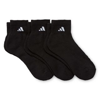 Adidas 3 pk. Quarter Socks, Black, Womens