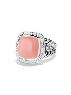 David Yurman Guava Quartz, Diamond & Sterling Silver Ring   Pink