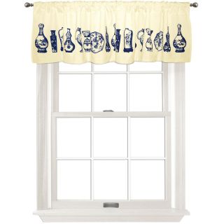 Colordrift Antique Vases Valance, Blue