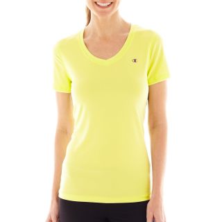 Champion Powertrain Short Sleeve V Neck Tee, Sunny Lime, Womens