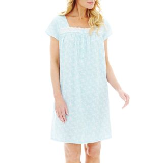 Earth Angels Short Sleeve Nightgown, Blue, Womens