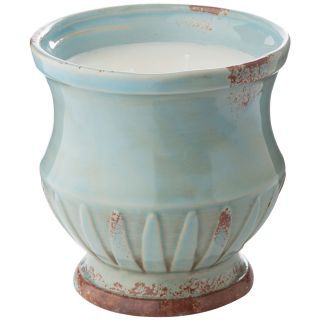 City Creek Candles White Flower 24 oz. Urn Candle, Blue