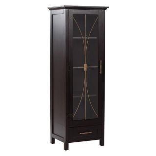 Elegant Home Delaney Espresso Linen Cabinet with 1 Door and 1 Bottom Drawer