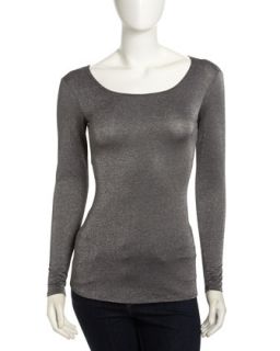 Cowl Back Top, Silver