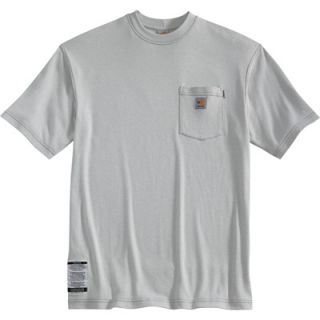 Carhartt Flame Resistant Short Sleeve T Shirt   Light Gray, 3XL, Tall Style,