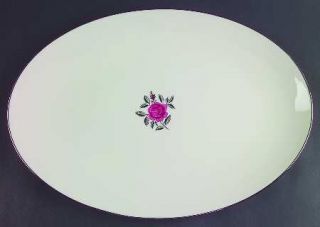 Lenox China Ballad 16 Oval Serving Platter, Fine China Dinnerware   Rose/Leaves