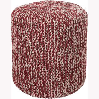 Mandara Handmade Red Cotton Pouf