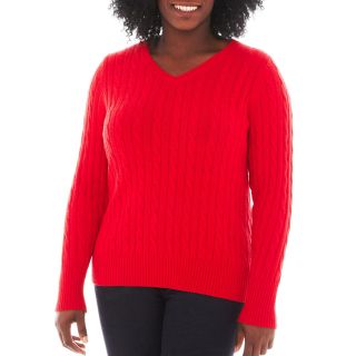 Knit Sweater   Plus, Red, Womens