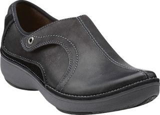 Womens Clarks Wave.Route   Black Leather Casual Shoes