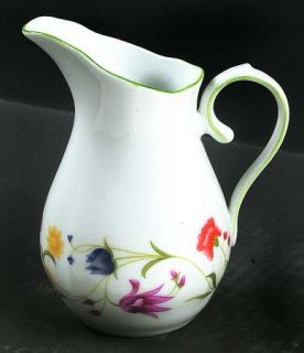 Denby Langley Tea Party Creamer, Fine China Dinnerware   Multicolor Flowers On R