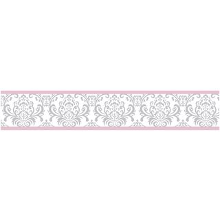 Sweet Jojo Designs Pink, Grey And White Elizabeth Modern Wall Paper Border