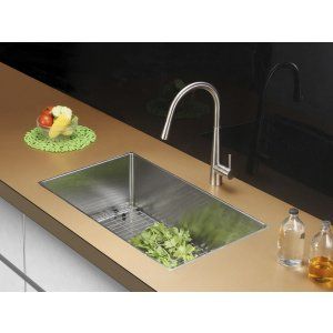 Ruvati RVC2303 Combo Stainless Steel Kitchen Sink and Stainless Steel Set
