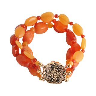Art Smith by BARSE Orange Gemstone Stretch Bracelet, Womens